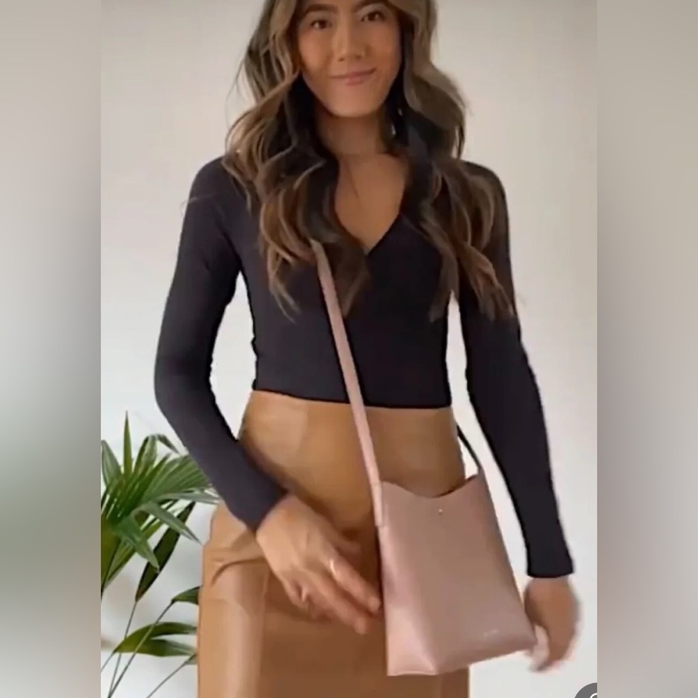 Samara Pink Vegan Leather Crossbody Bag